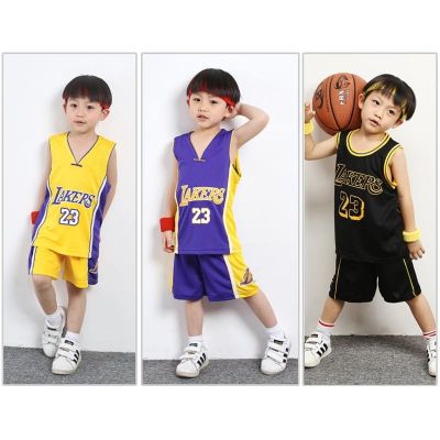 NBA Los Angeles Lakers No.23 LeBron James Kids Basketball Jersey Suit Sets