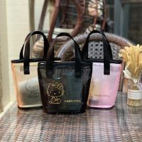Hello Kitty ins mesh Korean fashion cartoon zipper woman handbag mini cosmetic bag cosmetic bag wash bag