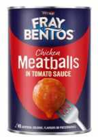 Fray Bentos Chicken MeatBalls Tomato Sauce 380g เฟร เบนโทส ชิคเก้นมีทบอลในซอสมะเขือเทศ 380มิลลิลิตร