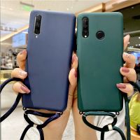 candy color silicone strap lanyards case on for huawei p smart pro plus Z S psmart 2019 2018 soft tpu matte back cover Phone Cases