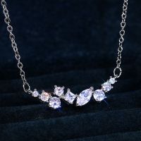 [COD] Cao Shi wish new pavé inlaid zircon pendant necklace copper plated platinum simple manufacturers wholesale