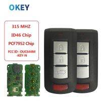 [Car Parts]ใหม่✌กุญแจ Mobil Remote Control Okey PCF7952 ID46 315MHz สำหรับ Mitsubishi Lancer Outlander Galant Keyless Go OUC644M-KEY-N