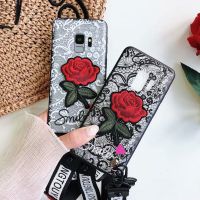 Samsung Galaxy J8 J4 J6 A6 A8 S9 Plus J2 Pro 2018 Case Lace Rose Flower Cover