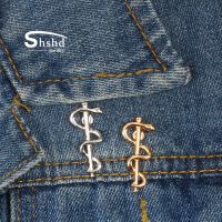 New Organization Logo Brooch Snake Caduceus Pins Doctor Badge Jewelry