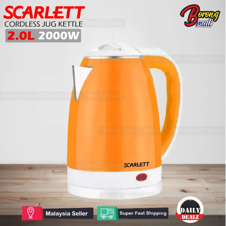 Scarlett Electric Jug Kettle Cordless Detachable Automatic Switch 2.0L