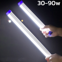 หลอดไฟพกพา หลอดไฟไร้สาย ไฟฉุกเฉินพกพา LED Tube ไฟแคมป์ปิ้ง หลอดไฟ30w 60w 90w ใช้งานได้นาน 2-4ชั่วโมง ไฟ3โหมด Genz