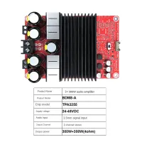 TPA3255 2X300W Bluetooth 5.0 HiFi Audio Amplifier Board Digital Power Amplifier Board DC24-48V AUX Input Volume Conctrol