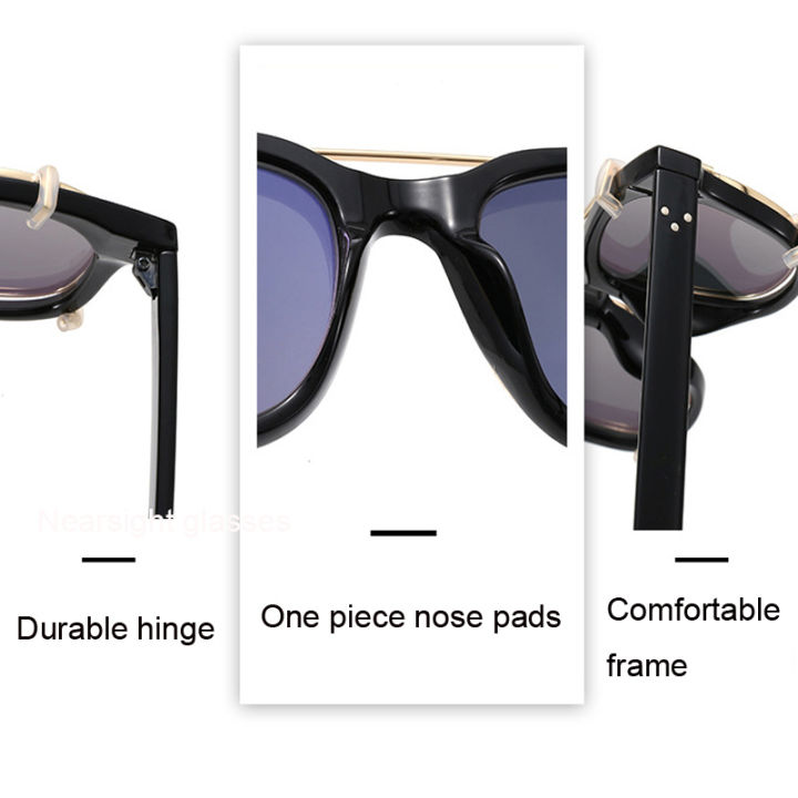 สแควร์คลิปขั้วแว่นกันแดดผู้หญิงผู้ชายเสื้อผ้าแบรนด์อาทิตย์แว่นตาไล่โทนสีเฉดสีหญิงชายแว่นตา-uv400