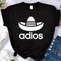 Newest Womens Summer Print Y2k 100% Cotton Unisex T Shirt Adios Print Goodbye Spanish Mexican Funny Parody Geek Gift Tee S-7XL