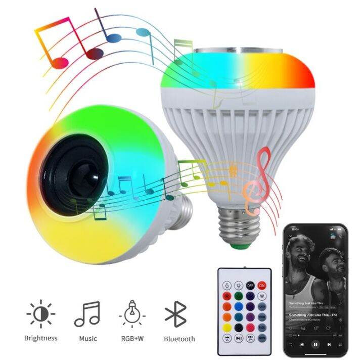 E27 LED Stage Lighting Effect DJ Disco Light RGBW Bulb Music Player