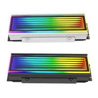 ♨▤☒ .2 Heatsink SSD Heat Dissipation Radiator Cooler Vest ARGB Light Heat Sink Groove Design Aluminum Heatsink ARGB