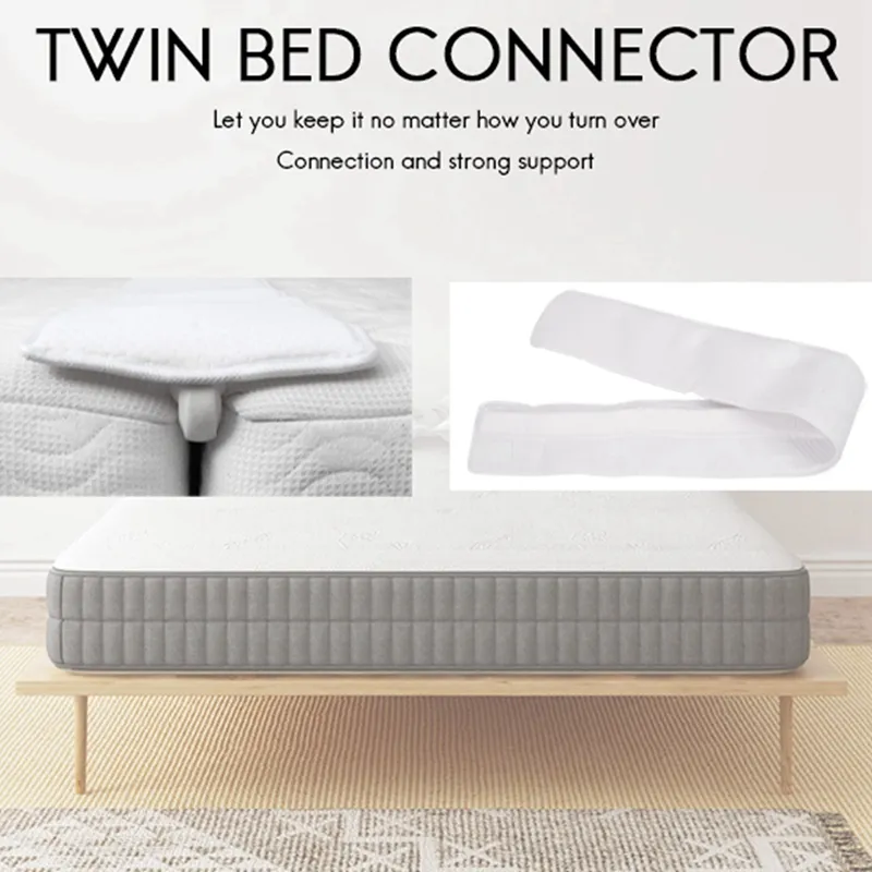 Home Bed Bridge, Split Bed Connector Mattress Gap Filler Mattress Connector  with Strap Bed Bridge Bed Gap Filler to Make Twin Beds Into King for Guests  Stayovers (White) 