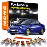 MDNG 9ชิ้นสำหรับ1993-2000 2001 Subaru Impreza Canbus หลอดไฟเบรก LED ภายในเครื่องอ่านแผนที่ในรถลำต้นชุดไฟป้ายทะเบียนรถ