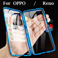 สำหรับ OPPO A98 5G/A78 5G/A77s/Reno 8 T Z Pro 5G/Reno 7 Z Pro/A55/A54/A74 4G&amp;5G/A94/A95/Reno 5/Reno 5 Pro/oppo A15 A15s/A93/Reno 4/A33/A53 2020/Reno 3/A91คลุมทั้งหมดโลหะแม่เหล็กสองด้านหน้าและหลัง Tempered แม่เหล็กแก้วปลอกเคสโทรศัพท์