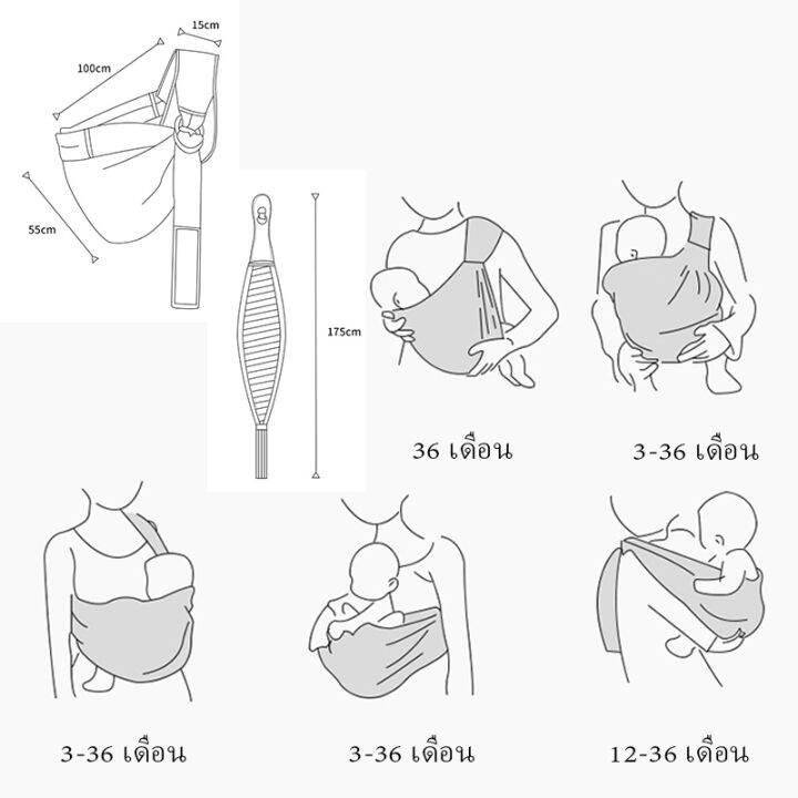 เป้อุ้มเด็ก-เบบี้สลิง-สำหรับเด็กแรกเกิด-กล่อมหลับก็ง่าย-อุ้มให้นม-ระบายอากาศเบา-กระเป๋าอุ้มเด็ก-0-36m-baby-sling