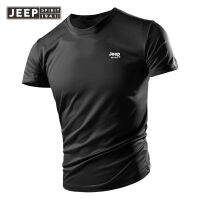 JEEP SPIRIT เสื้อยืดผู้ชายกันน้ำกันสกปรก,เสื้อยืดเดินป่ากลางแจ้งแขนสั้นป้องกันน้ำแห้งเร็วกันเปื้อนระบายอากาศได้ดีป้องกันการเกิดคราบสกปรก