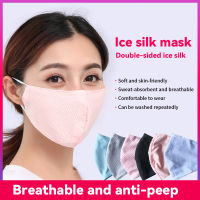 Hourser 5Pcs Ice Silk Masks Washable Washable Breathable Anti Dust Filter Mouth Face Mask for Adults Skin-Friendly Soft Cotton UV Protection for Men W