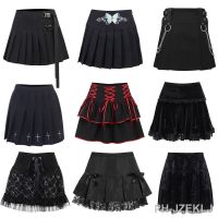 【LZ】❀♙  Minissaia punk harajuku saia plissada sexy y2k grunge gótico preto renda cintura alta linha a 90s roupas vintage para mulheres e meninas