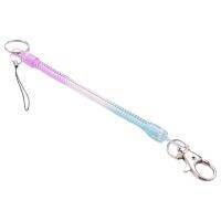 4X Lobster Hook Purple Blue Spring Stretchy Coil Keyring Keychain Strap Rope Cord Promotion Picture Hangers Hooks