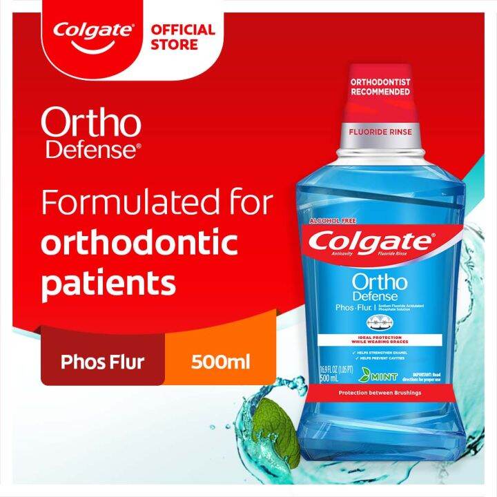 ♢Colgate PhosFlur OrthoDefense Cool Mint Professional Mouthwash 500ml