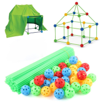 120pcs Kids Educational Learning Diy Construction Tent Toy Fort Castles Tunnels Building Play House Assemble Toys Children Gifts