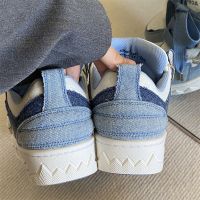 ♝☽  High level cowboy blue Mosaic appearance puffs bread shoes female summer niche design feeling original joker leisure female tide shoes