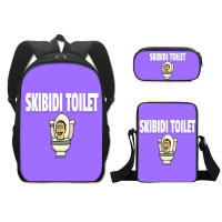 Skibiditoilet Toilet Three-Piece Set For Primary School Students Large Capacity Ultra-Light Backpack