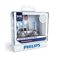 PHILIPS หลอดไฟรถยนต์ White Vision 3700K H4