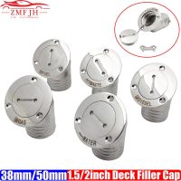 2023 NEW 316 Stainless Steel Deck Filler Key Cap 38mm 50mm Deck Filler Caps GAS DIESEL FUEL WASTE WATER Marine Boat Yacht Accessories