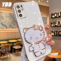 YBDเคสโทรศัพท์กระจกสเตอริโอมิเรอร์3Dสำหรับ Xiaomi Redmi POCO M5S Note10 10T 5G POCO M3 Pro 4G 5G เคสที่มีรูละเอียดเต็มป้องกันเลนส์กล้องดีไซน์ใหม่ชุบไฟฟ้าเคสนิ่มแฟชั่นเคสแมวน่ารัก