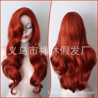 Europe and the United States the new red long curly wig hair cosplay with burning eyes shayna. Game animation cos wig