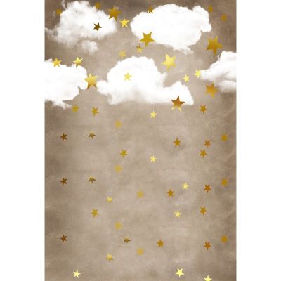 【Worth-Buy】 Zh-148ไวนิลรูปดาวสีทองเมฆขาวสำหรับงานเลี้ยงเด็กแรกเกิดฉากหลังสำหรับรูปถ่ายสตูดิโอ