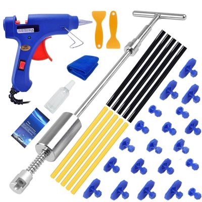 Auto Body Repair Dent Puller Glue Puller Tabs Car Body Paintless Dent Repair Tool Kit T-bar Door Dings Hail Damage Repair Tools