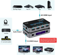 (HOT)60Hz 4K HDMI Switch HDR HDMI ARC Audio Extractor HDMI 2.0 Splitter Switcher HDMI Switch Audio Extractor สำหรับ PS4 Pro Apple