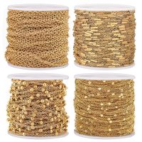 ♘☋ 2M Stainless Steel Tube Beads Ball Cable Gold Chain Silver Chains Necklace for Diy Jewelry Making Supplies bulk Items Wholesale