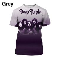 [Ready Stock] Summer New Style Fashion Dark Purple Harajuku Street Clothing 3D Printing Mens Round Neck Short Sleeve  T-Shirt