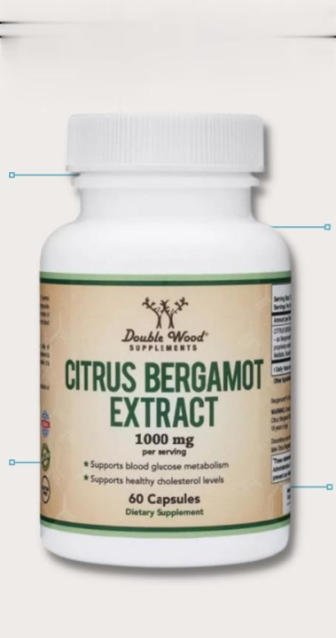 Double Wood Citrus Bergamot Supplement For High Cholesterol 1 000mg