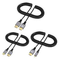 【cw】 Y9RF 0.5 2.4M Coiled CableMale to Male Spring Spiral Cable Support 3D 1080P for Camera Monitor 1