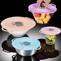 【hot】 Spill-proof Sealed Pot Cover Silicone Freshness Lids Sealer Reusable Bowls Can Food Covers Tableware Tools