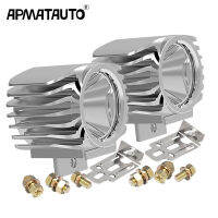 2021Apmatauto 2pcs Waterproof Motorcycle LED Spotlight Headlight 6W 1000Lm XML-T6 White 6000k ScooterBike Aluminum Fog DRL Headlamp