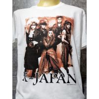 เสื้อวงนำเข้า X-Japan Yoshiki Hide Glam Metal Kiss Guns N Roses Metallica AC/DC Style Vintage T-Shirt