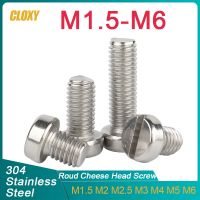 10/ 20/ 50/ 100pcs M1.6 M2 M2.5 M3 M4 M5 M6 304 Stainless Steel (A2-70)  Slotted Cap Head Column Round Cheese Head Screw Bolt Nails Screws  Fasteners