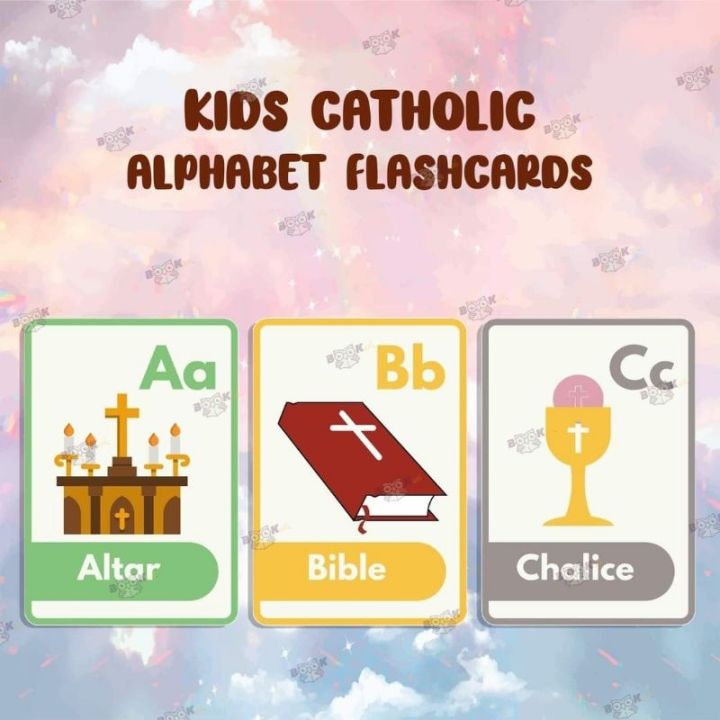 Bookish.Ph 26 cards Laminated Catholic Alphabet Flashcards | Lazada PH