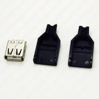 10ชิ้น Usb แบบ Diy ประเภทคอนเนคเตอร์ตัวผู้และตัวเมียประกอบอะแดปเตอร์แจ็ค Usb 2.ซ็อกเก็ตปลั๊กบัดกรี0พร้อมเคสโทรศัพท์แบบพลาสติก