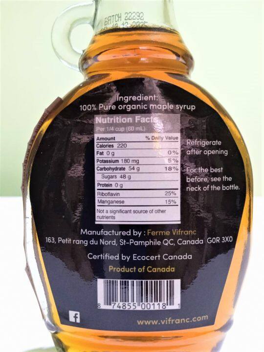 organic-maple-syrup-from-canada-189ml-น้ำเชื่อม-เมเปิ้ล-ออร์แกนิค-นำเข้าแคนาดา-มี-อย