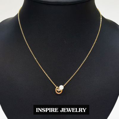 Inspire Jewelry สร้อยคอปรับไซด์ได้ พร้อมจี้เพชรเม็ดกลมขนาด 1x1cm