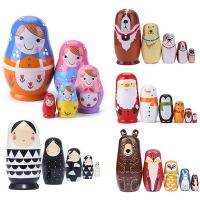 【 AM NEW】1เซ็ตไม้รัสเซียรังตุ๊กตา M Atryoshka ตุ๊กตา Babushka งานฝีมือมือสนุกเด็กเด็กของขวัญวันเกิดที่สร้างขึ้นตุ๊กตาตกแต่งบ้าน