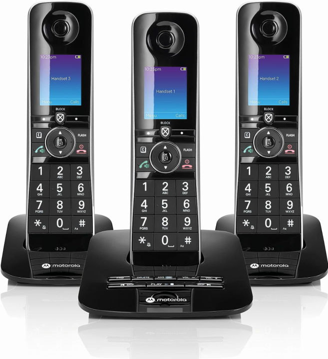 motorola-voice-d8713-cordless-phone-system-w-3-digital-handsets-bluetooth-to-cell-answering-machine-call-block-black-3-handset
