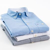Summer new Oxford spun short-sleeved shirt mens Korean version slim business casual half-sleeved solid color shirt trendy mens clothing 【SSY】
