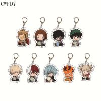 New Anime Figure My Hero Academia Keychain Midoriya Izuku Arylic Figrue Keyrings Bakugou Katsuki Key Chain Jewelry Cosplay Props Key Chains